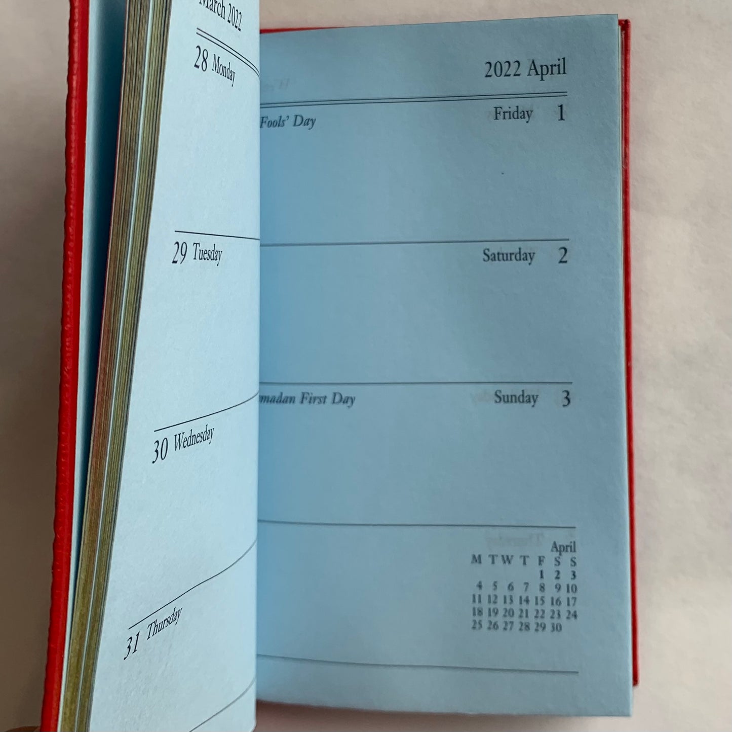 YEAR 2022 CROSSGRAIN Leather Pocket Calendar Book | 4 x 2.5" | D742L