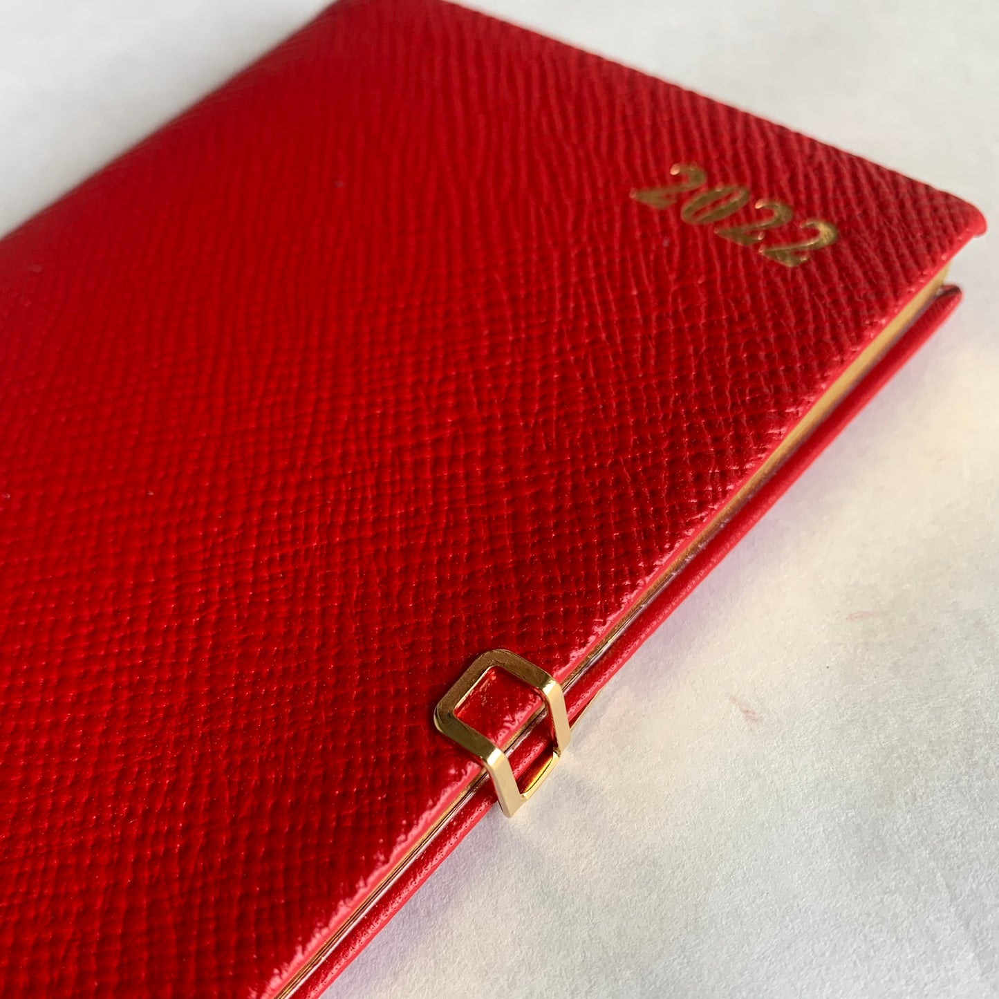 YEAR 2022 CROSSGRAIN Leather Pocket Calendar Book | 4 x 2.5" | Pencil with Gold Clasp | D742LJC