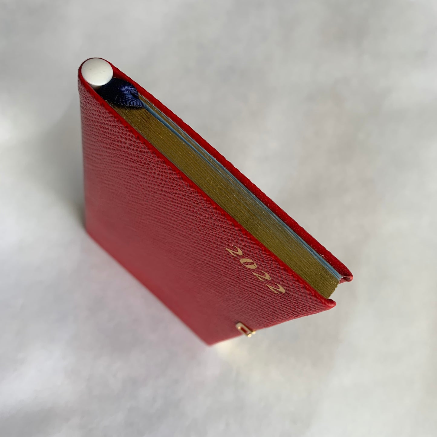 YEAR 2022 CROSSGRAIN Leather Pocket Calendar Book | 4 x 2.5" | Pencil with Gold Clasp | D742LJC