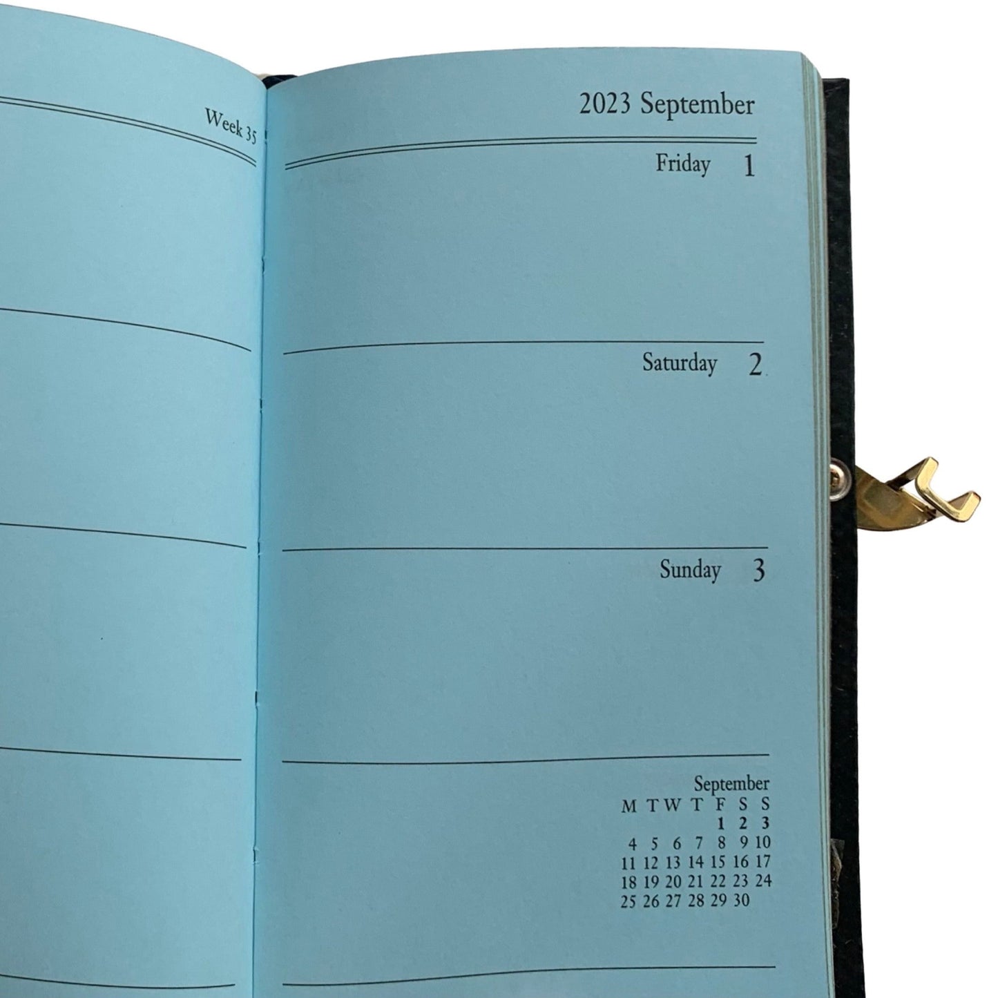 YEAR 2023 CROSSGRAIN Leather Pocket Calendar Book | 5 x 3" | Pencil with Gold Clasp | D753LJC