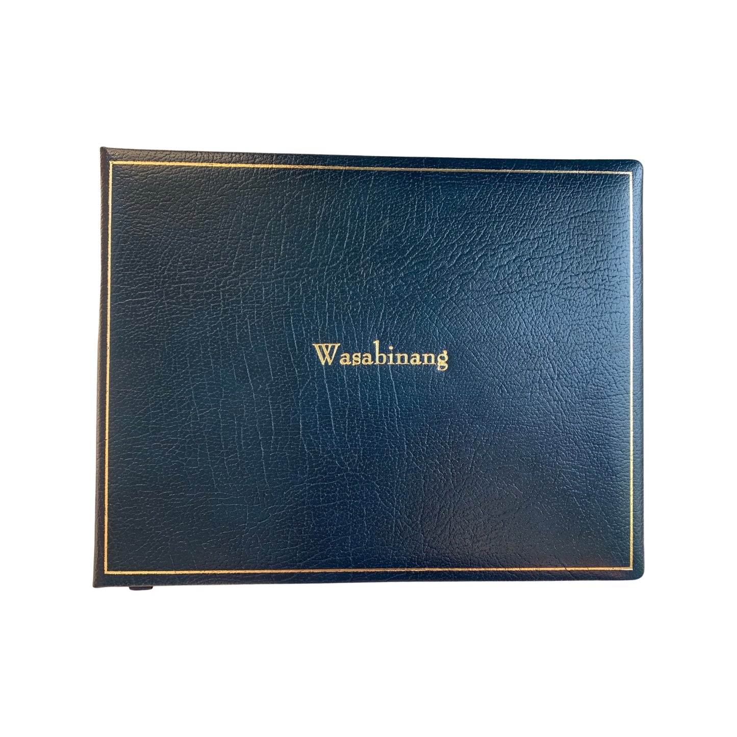 Classic Leather Guest Book | 7 by 9 Inches Horizontal | Buffalo Hide Embossed Calf Leather | Name, Date, Address