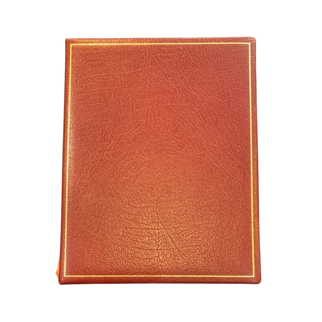 Leather Guest Book Notebook | 9x7" | Hardcover with Gold | Textured Calf with Padding | Blank Pages