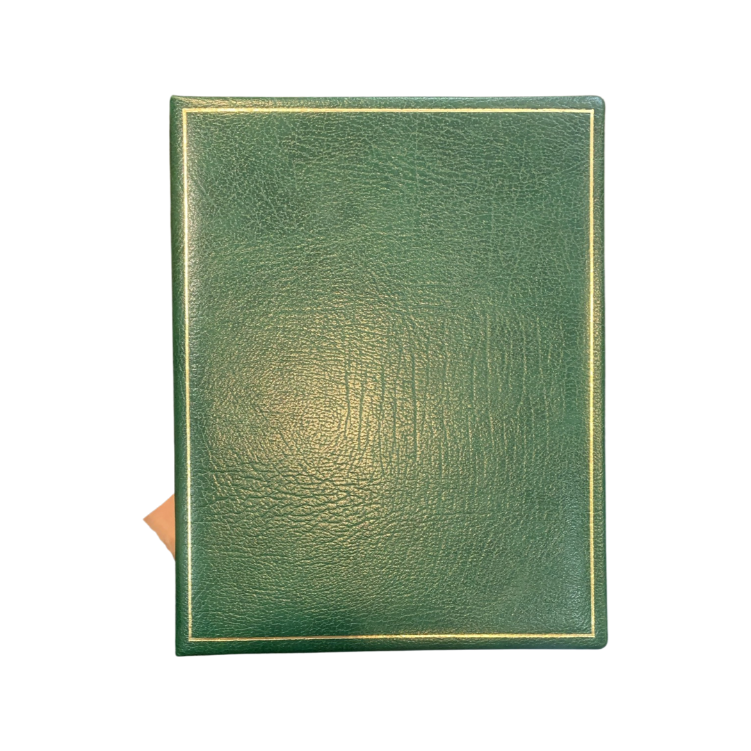 Leather Guest Book Notebook | 9x7" | Hardcover with Gold | Textured Calf with Padding | Blank Pages