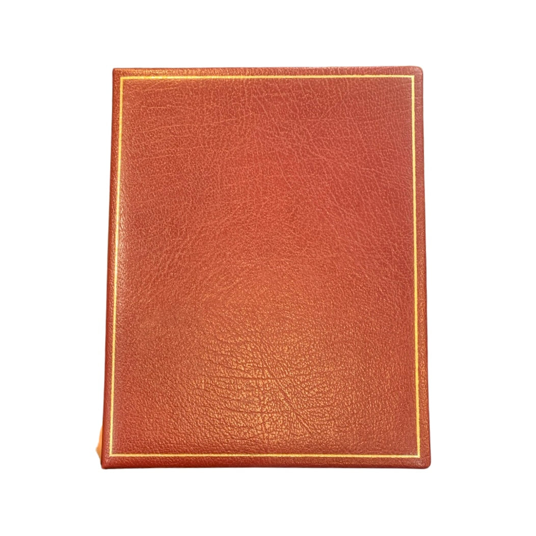 Leather Guest Book Notebook | 9x7" | Hardcover with Gold | Textured Calf with Padding | Blank Pages