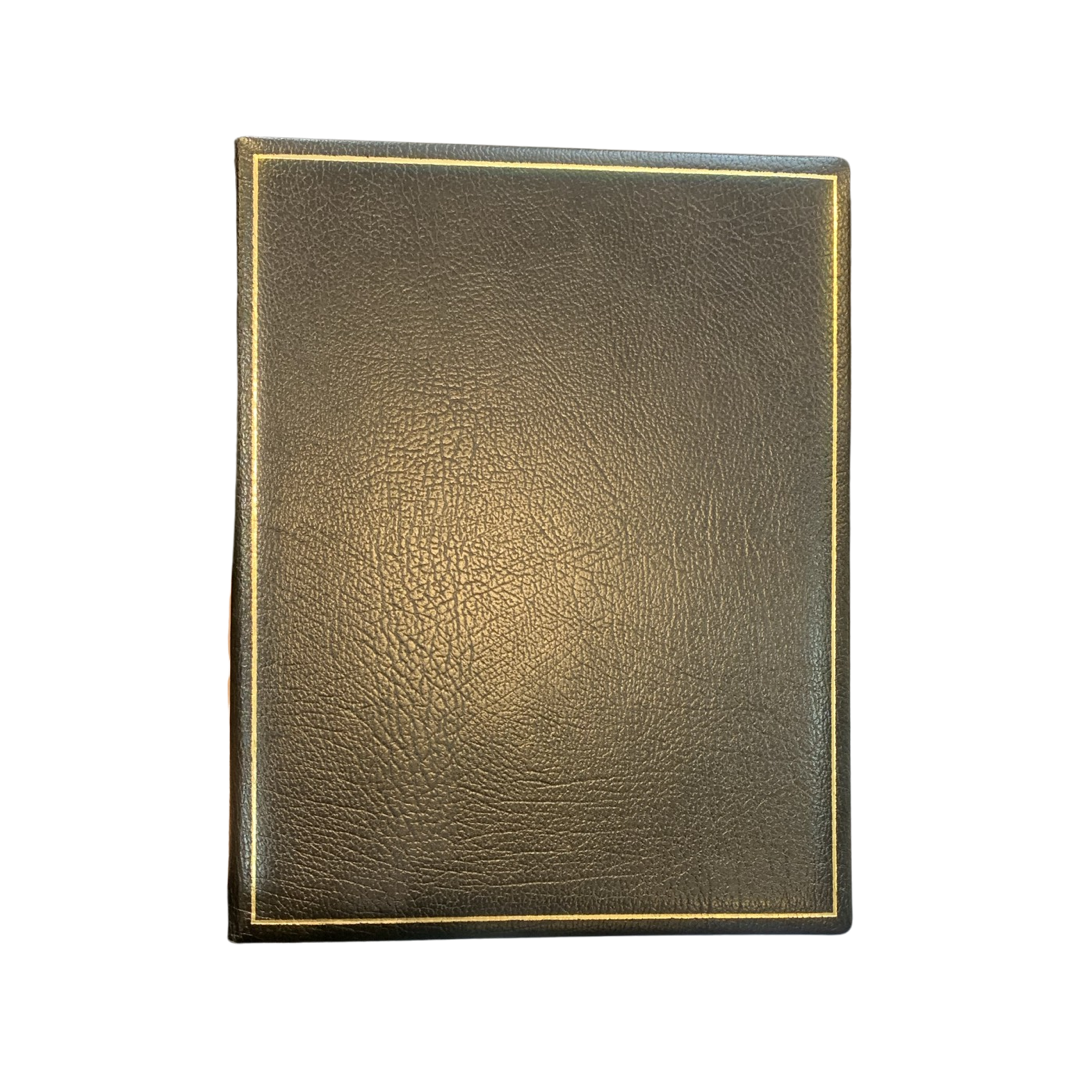 Leather Guest Book Notebook | 9x7" | Hardcover with Gold | Textured Calf with Padding | Blank Pages