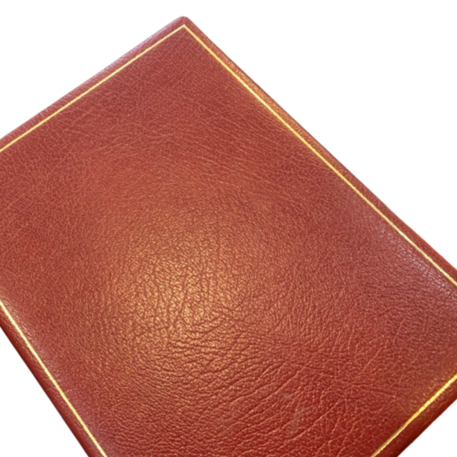 Leather Guest Book Notebook | 9x7" | Hardcover with Gold | Textured Calf with Padding | Blank Pages