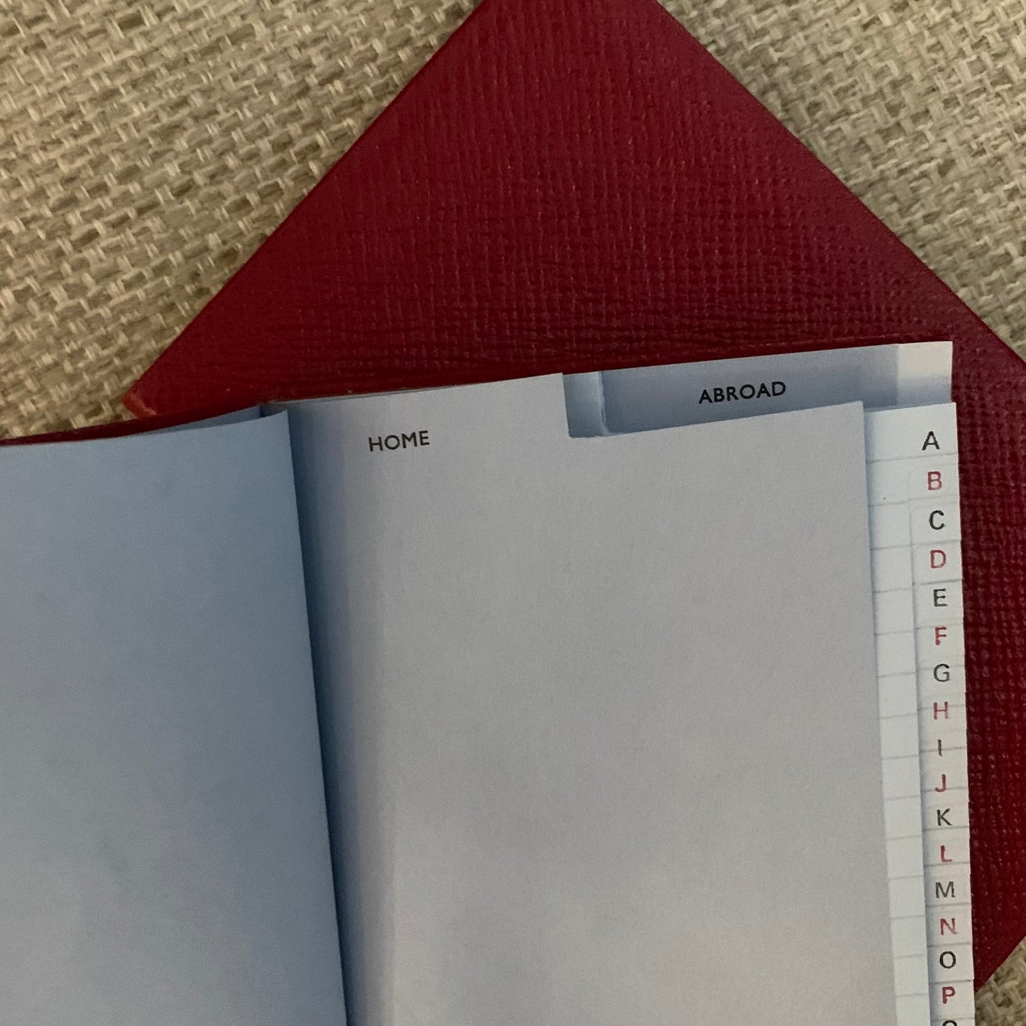 Address Book | Home and Abroad | Pocket Address Book | 5 by 3 inches | Cross Grain Leather | A53LHA