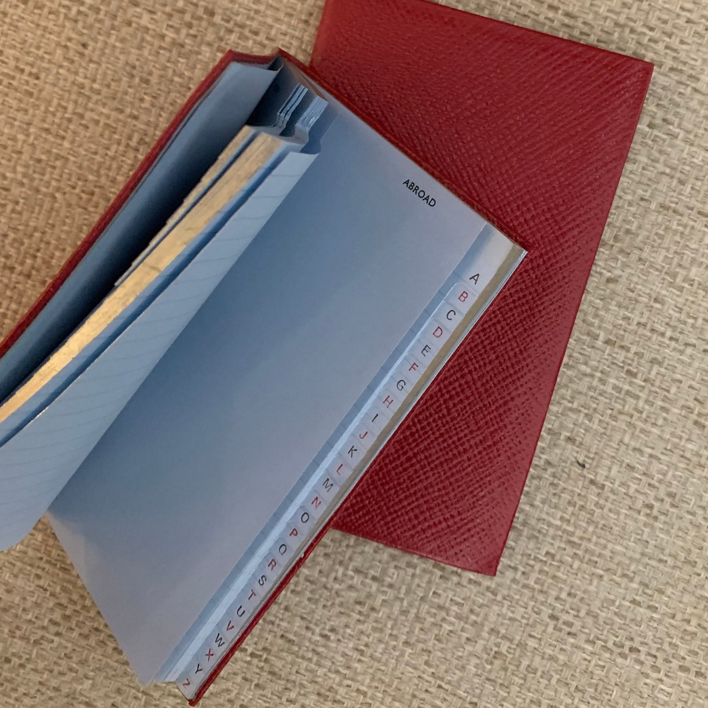 Address Book | Home and Abroad | Pocket Address Book | 5 by 3 inches | Cross Grain Leather | A53LHA