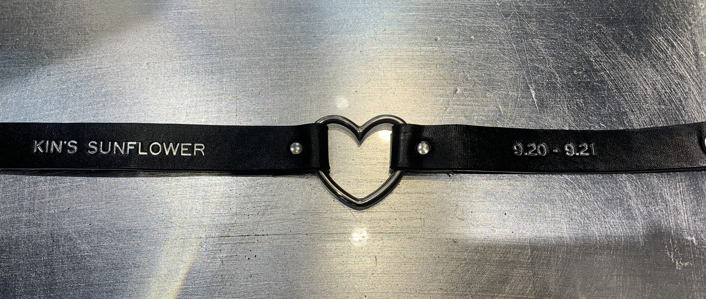 1Silver Stamp Custom Message on Dog Collar