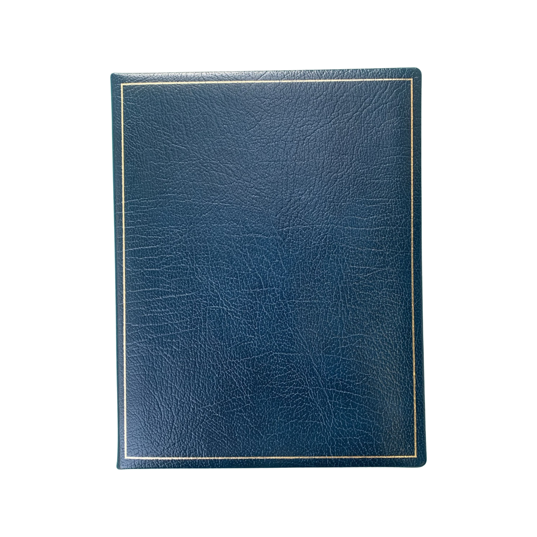 Leather Guest Book Notebook | 9x7" | Hardcover with Gold | Textured Calf with Padding | Blank Pages