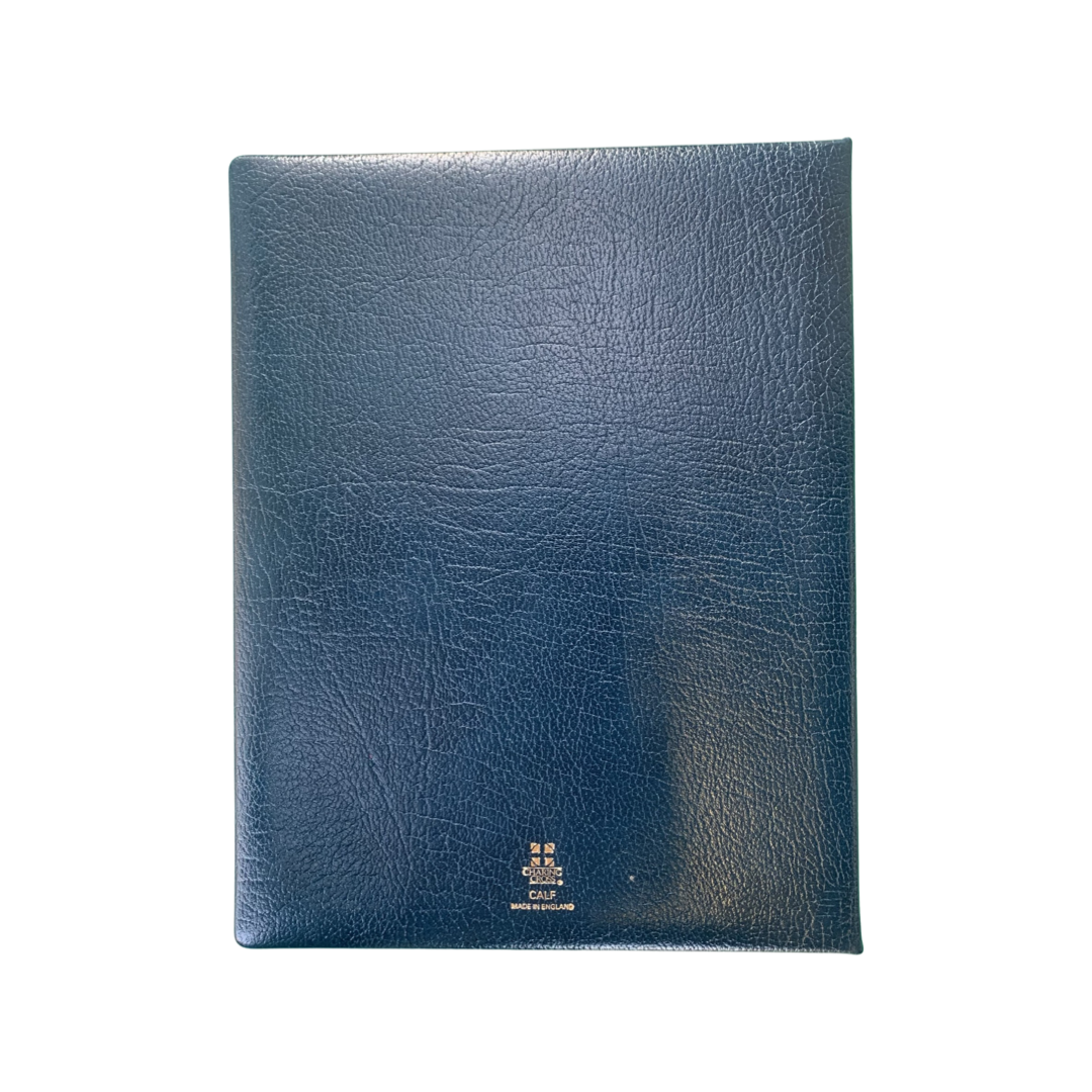 Leather Guest Book Notebook | 9x7" | Hardcover with Gold | Textured Calf with Padding | Blank Pages