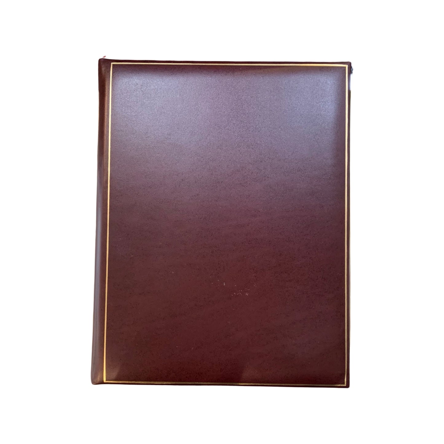 Classic Leather Guest Book | 10 by 8 Inches Vertical | Polished Calf Leather | Gold Tooling | Lined Pages | G108CA