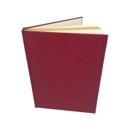 Custom Book Sample | 9.5 by 7.2 Inches | Scarlet Red Colour | Bumpy Textured Cover | Lined Pages | Gilt Edges | Ribbon Marker