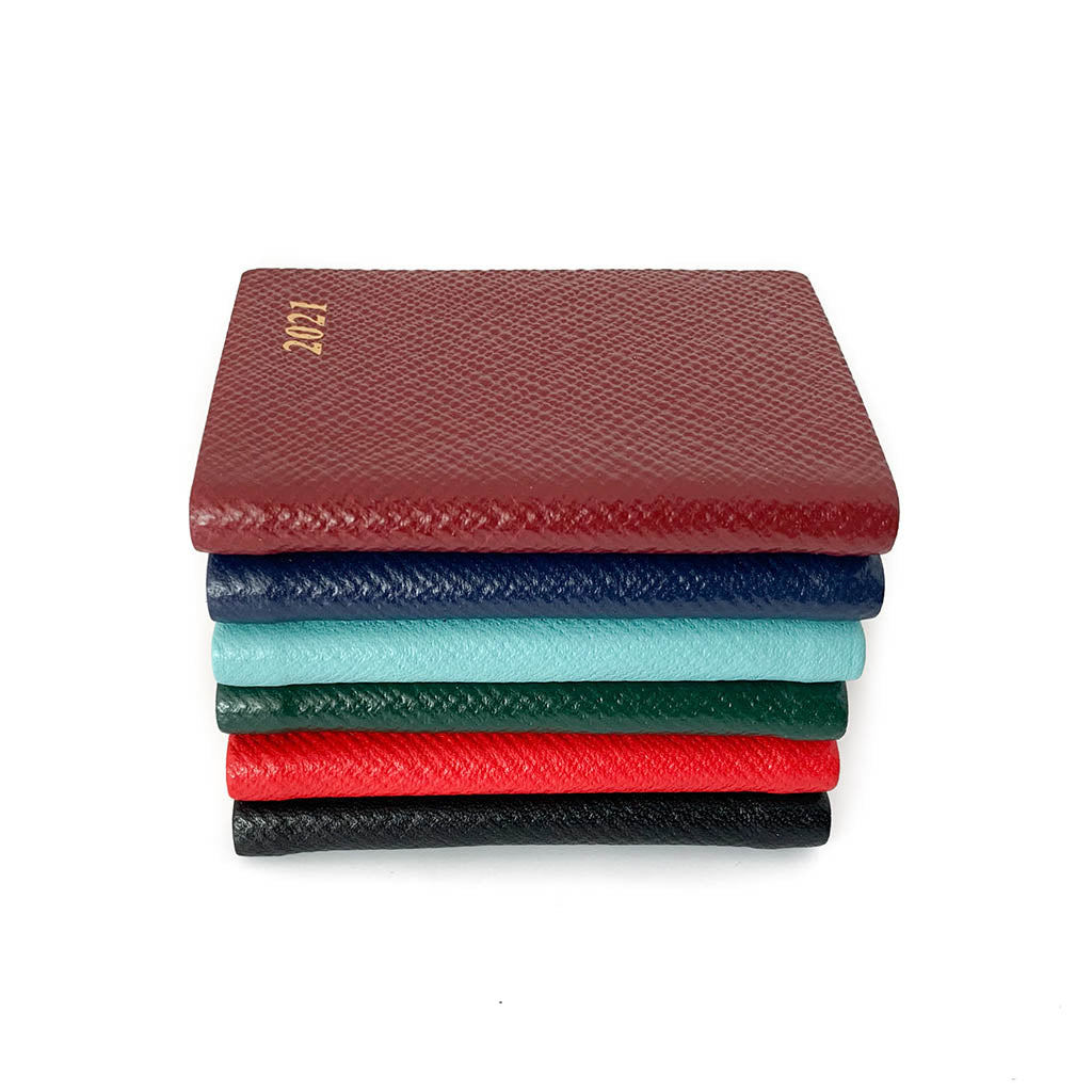 YEAR 2022 CROSSGRAIN Leather Pocket Calendar Book | 3 x 2" | D732L