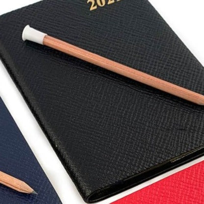 YEAR 2022 CROSSGRAIN Leather Pocket Calendar Book | 4 x 2.5" | Pencil in Spine | D742LJ