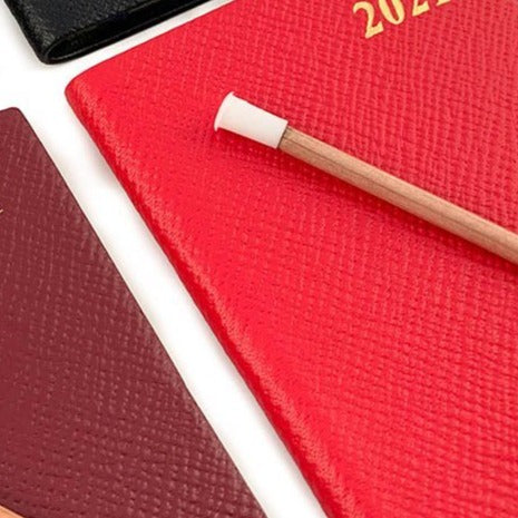 YEAR 2022 CROSSGRAIN Leather Pocket Calendar Book | 4 x 2.5" | Pencil in Spine | D742LJ