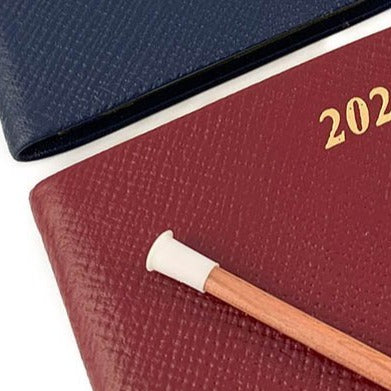 YEAR 2022 CROSSGRAIN Leather Pocket Calendar Book | 4 x 2.5" | Pencil in Spine | D742LJ