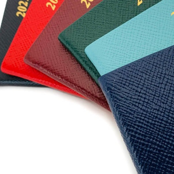 YEAR 2022 CROSSGRAIN Leather Pocket Calendar Book | 5 x 3" | D753L