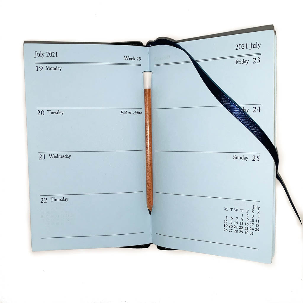 YEAR 2023 CROSSGRAIN Leather Pocket Calendar Book | 5 x 3" | Pencil in Spine | D753LJ