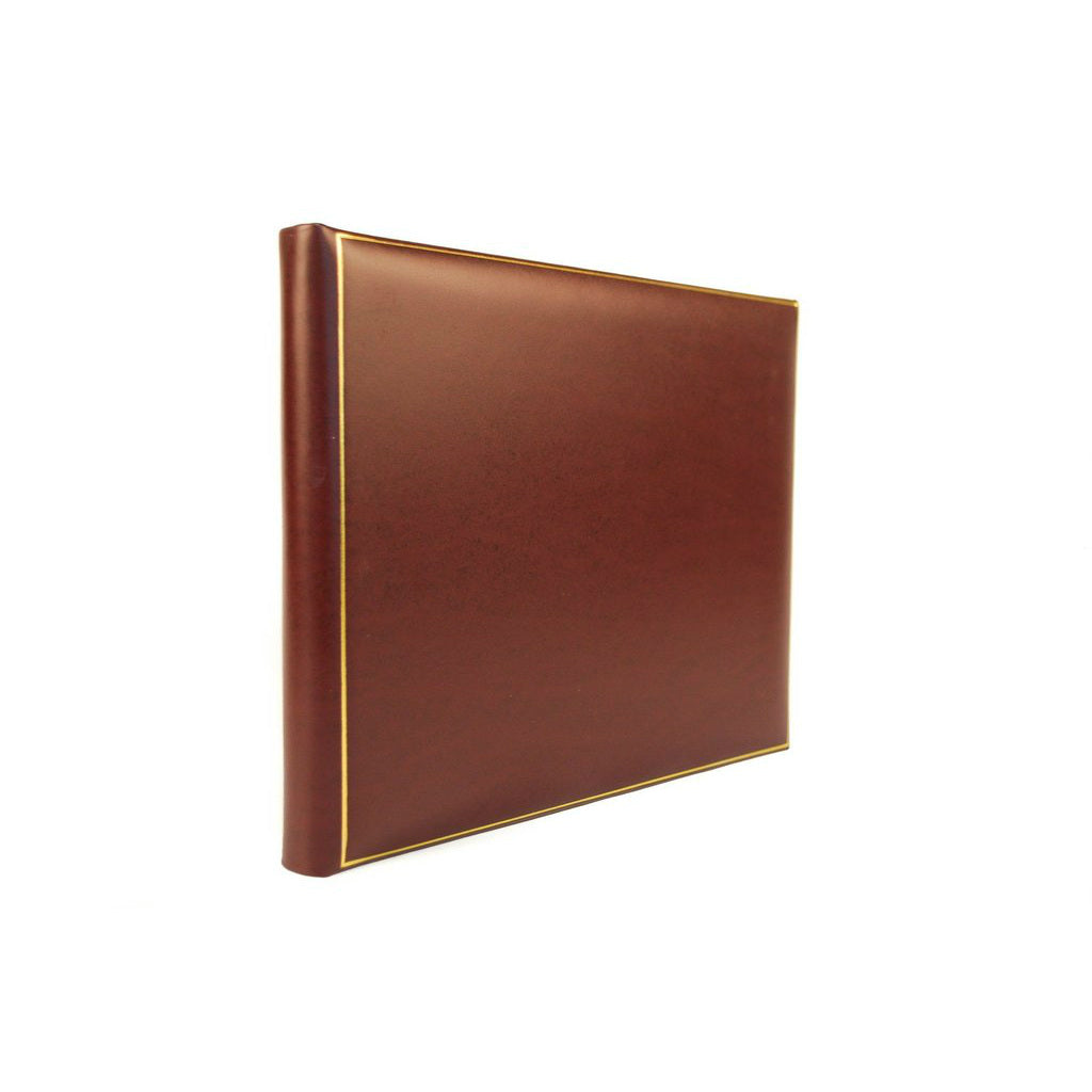 Classic Leather Guest Book | 8 by 10 Inches Horizontal | Superior Quality Smooth Calf | Blank Pages