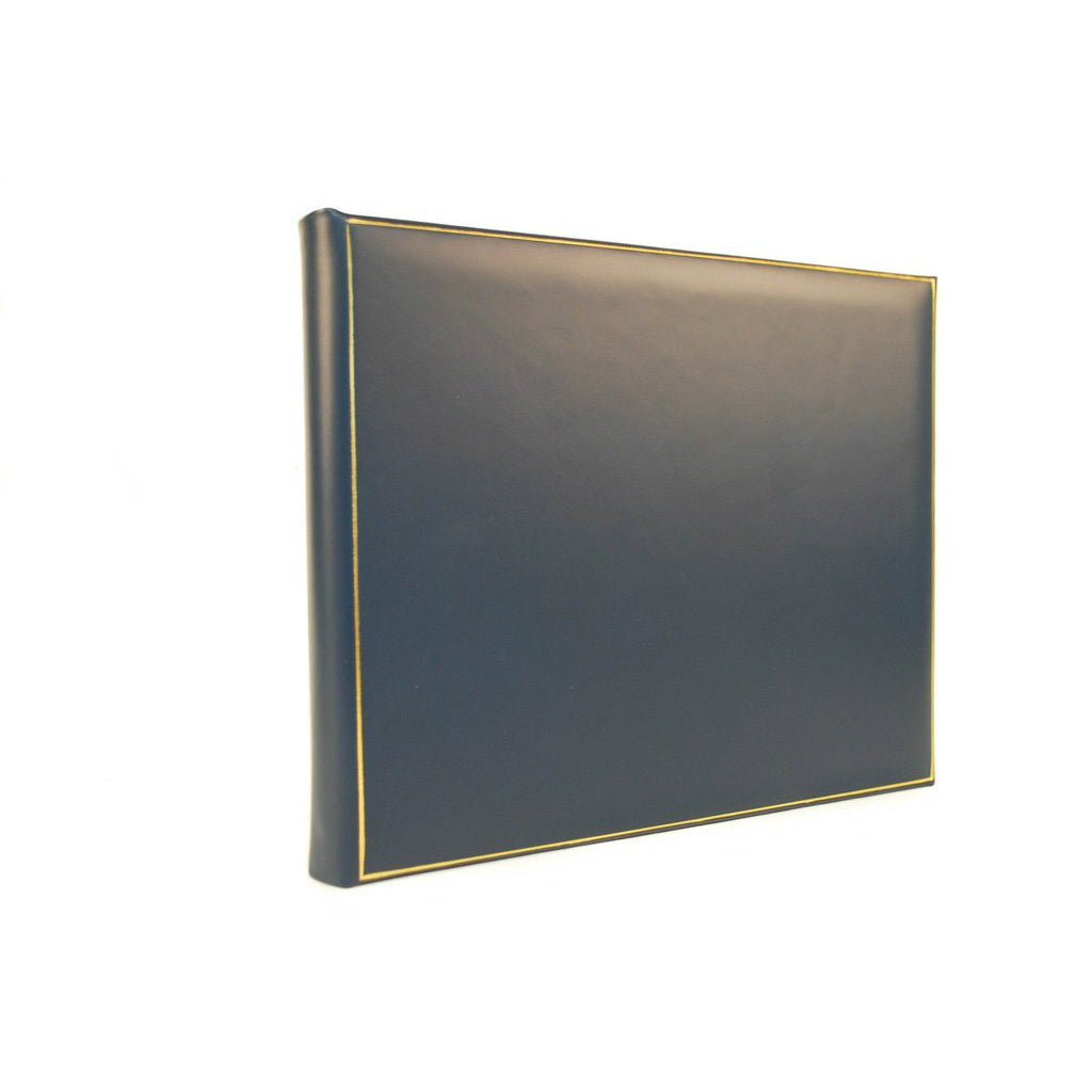 Classic Leather Guest Book | 8 by 10 Inches Horizontal | Superior Quality Smooth Calf | Blank Pages