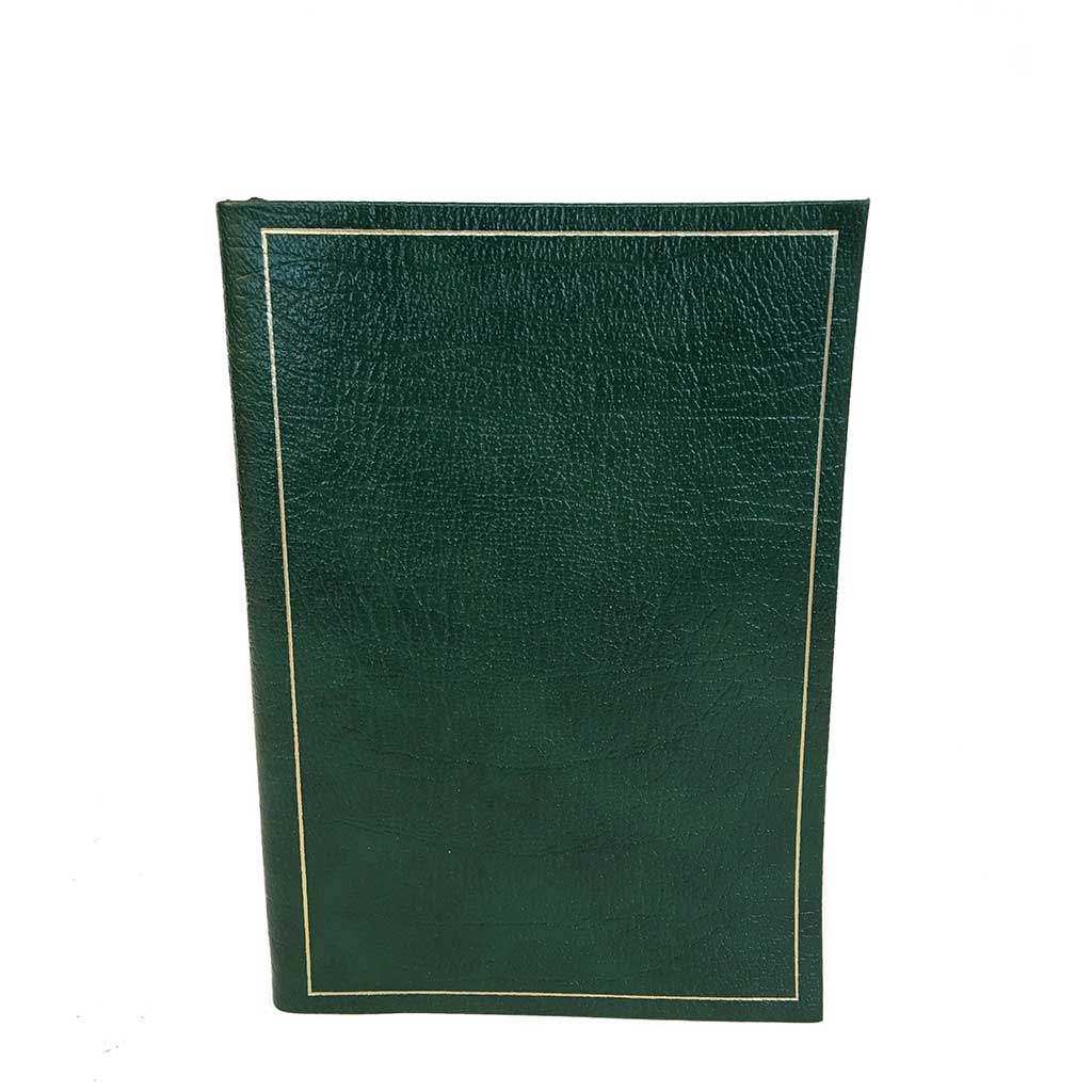 Leather Notebook | 8 by 6 " | Hardcover Journal | Textured Calf with Gold | Lined & Blank Pages