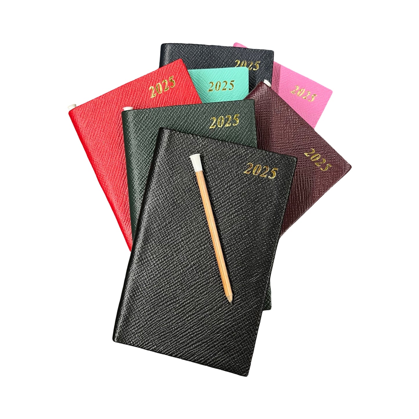 2025  D753LJ | Crossgrain Leather Calendar Book | One Week Per Opening | Pencil in Spine |  5" x 3" | Year 2025