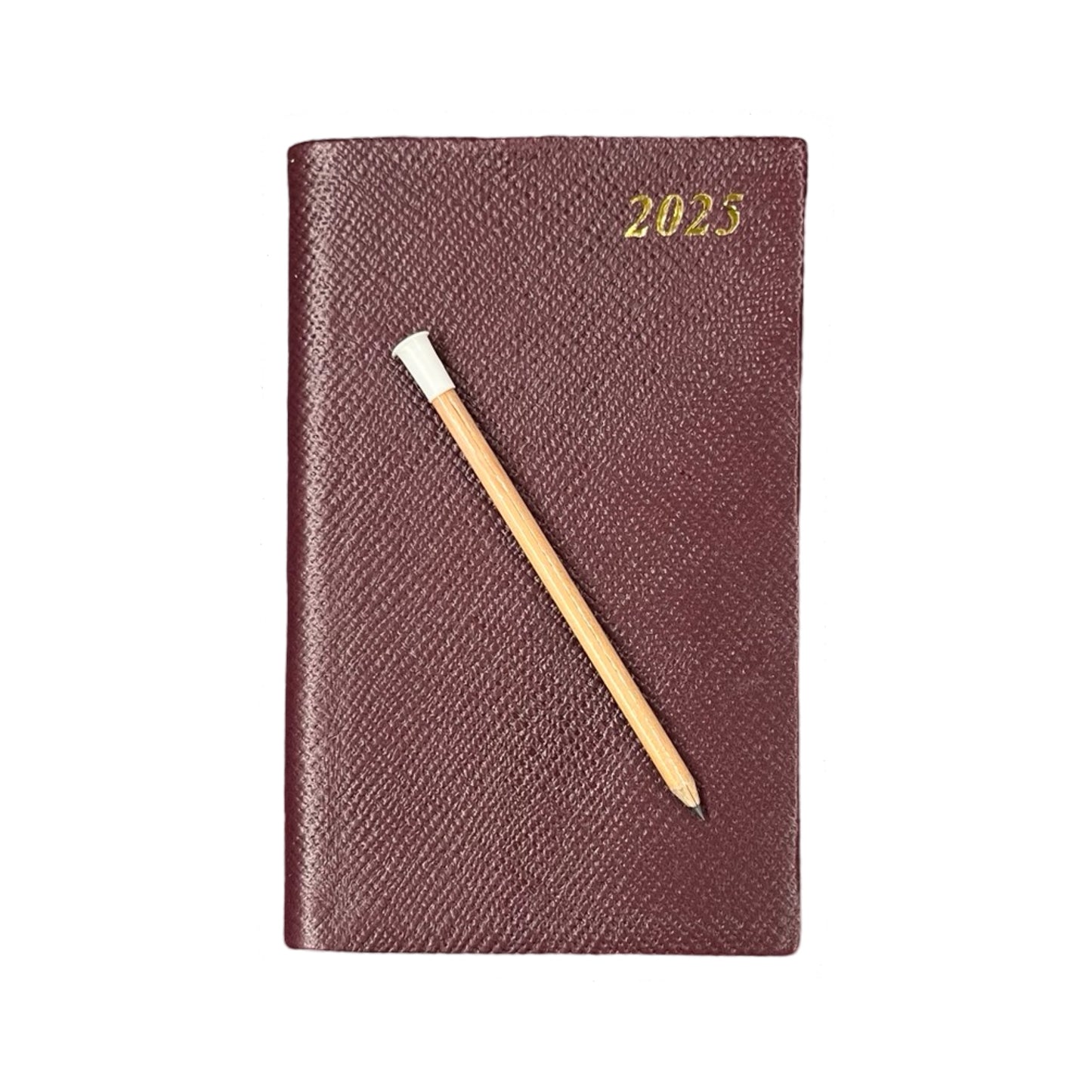 2025  D753LJ | Crossgrain Leather Calendar Book | One Week Per Opening | Pencil in Spine |  5" x 3" | Year 2025