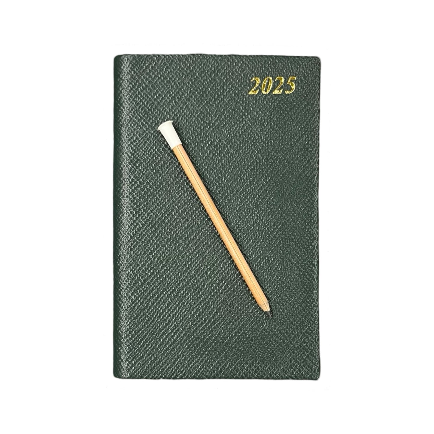2025  D753LJ | Crossgrain Leather Calendar Book | One Week Per Opening | Pencil in Spine |  5" x 3" | Year 2025