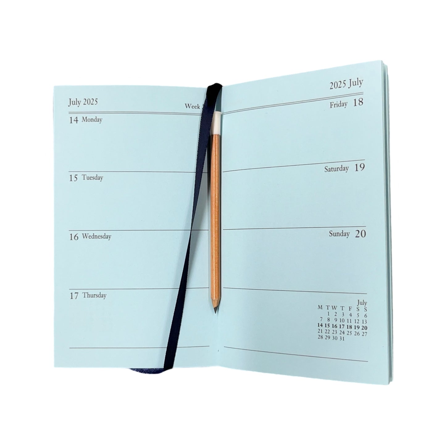 2025  D753LJ | Crossgrain Leather Calendar Book | One Week Per Opening | Pencil in Spine |  5" x 3" | Year 2025