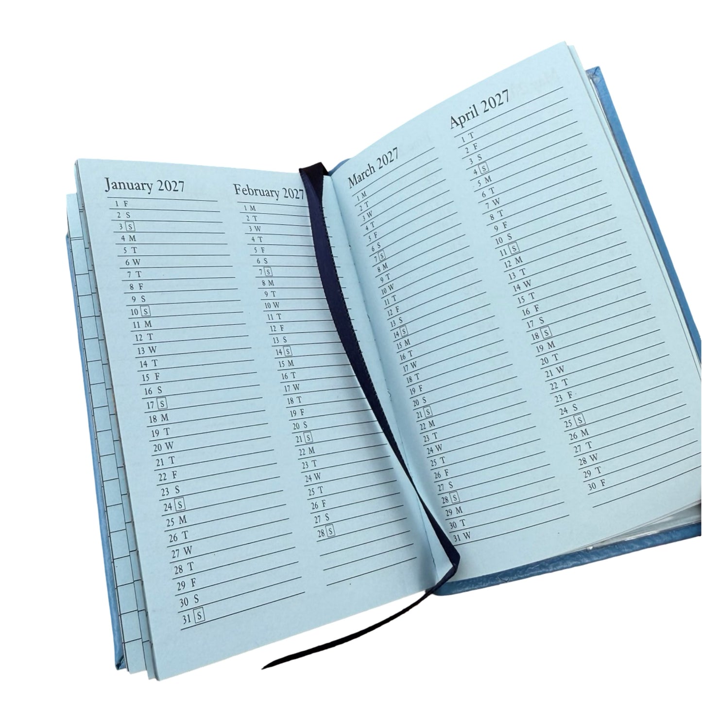 2026  D142L | Crossgrain Leather Calendar Book | One Day Per Page | 4" x 2.5" | Year 2026