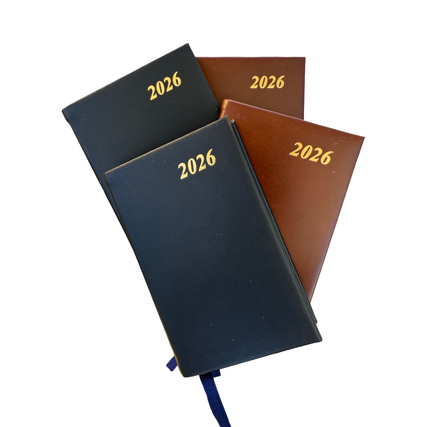 2026  D742C | Calf Leather Pocket Agenda Book | One Week Per Opening | 4" by 2.5" | Year 2026