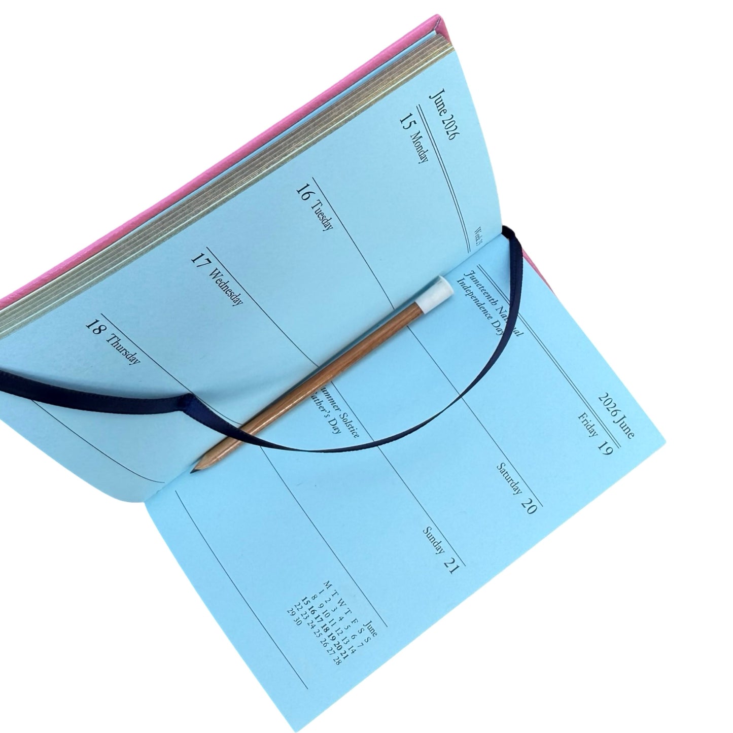 2026  D753LJ | Crossgrain Leather Calendar Book | One Week Per Opening | Pencil in Spine |  5" x 3" | Year 2026