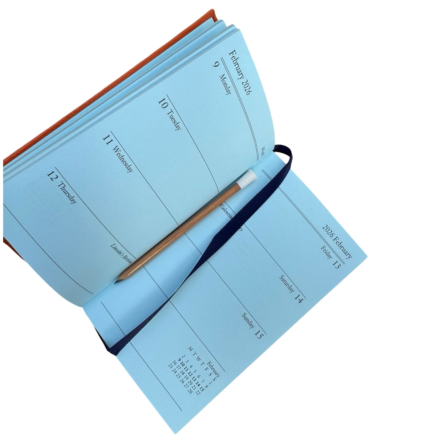 2026  D753LJ | Crossgrain Leather Calendar Book | One Week Per Opening | Pencil in Spine |  5" x 3" | Year 2026