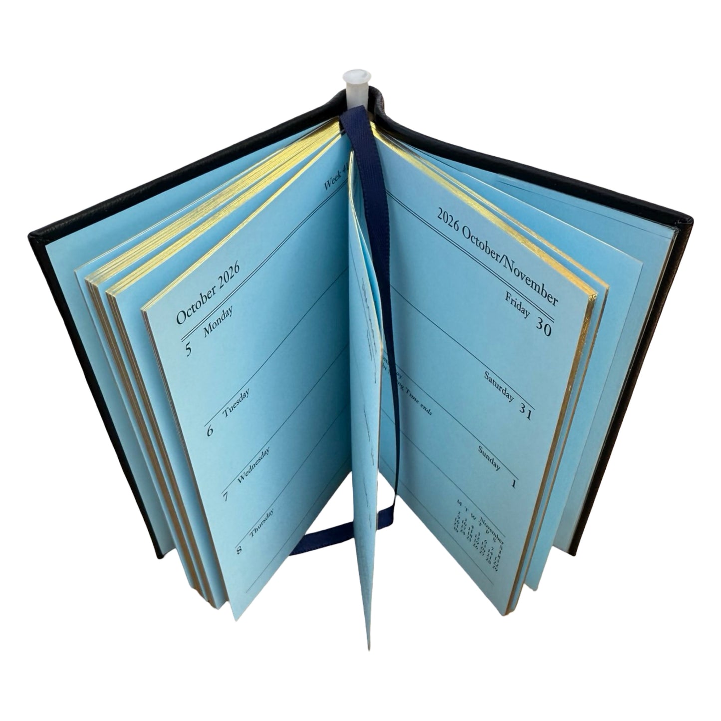 2026  D742LJ | Crossgrain Leather Calendar Book | One Week Per Opening | Pencil in Spine | 4" x 2.5" | Year 2026