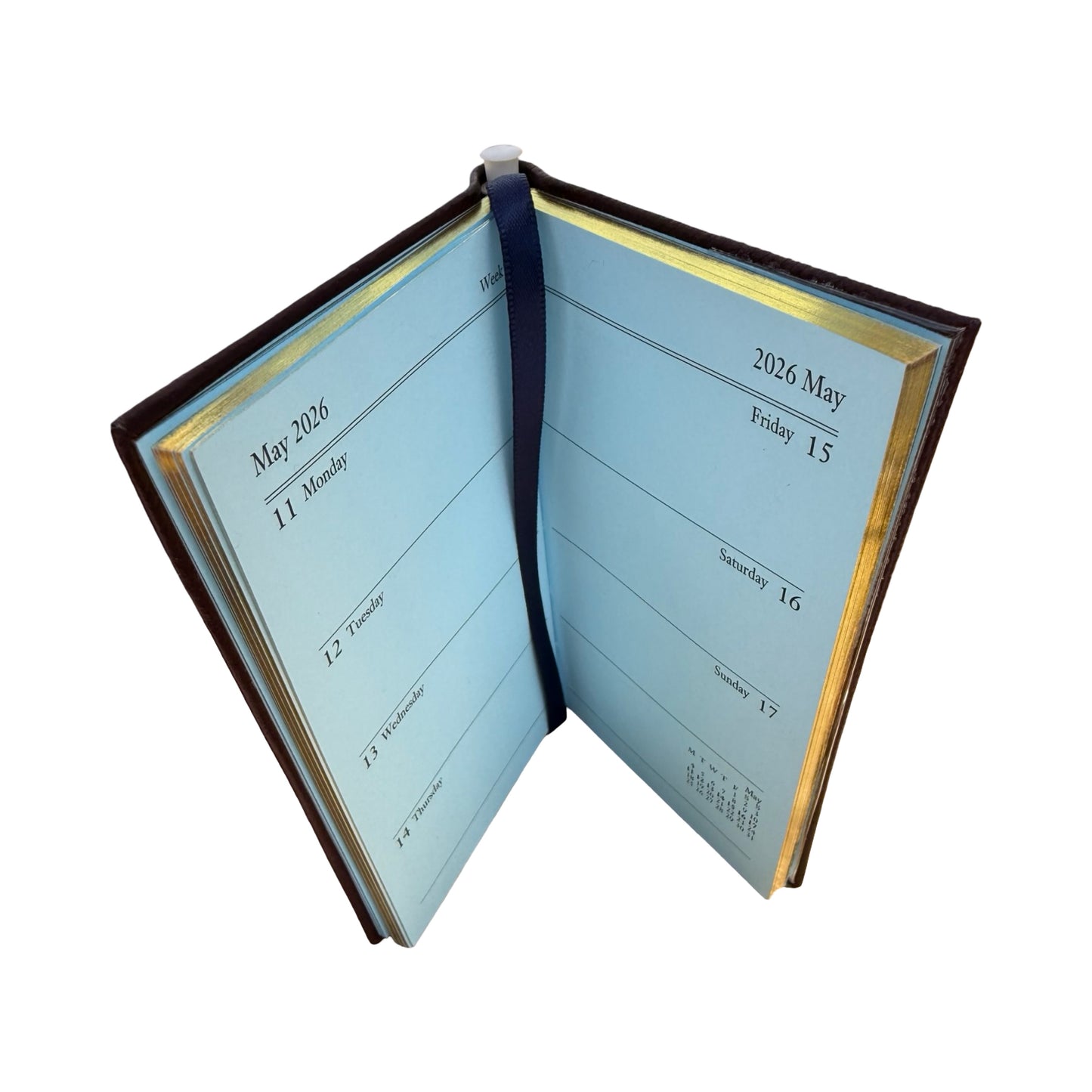 2026  D742LJ | Crossgrain Leather Calendar Book | One Week Per Opening | Pencil in Spine | 4" x 2.5" | Year 2026