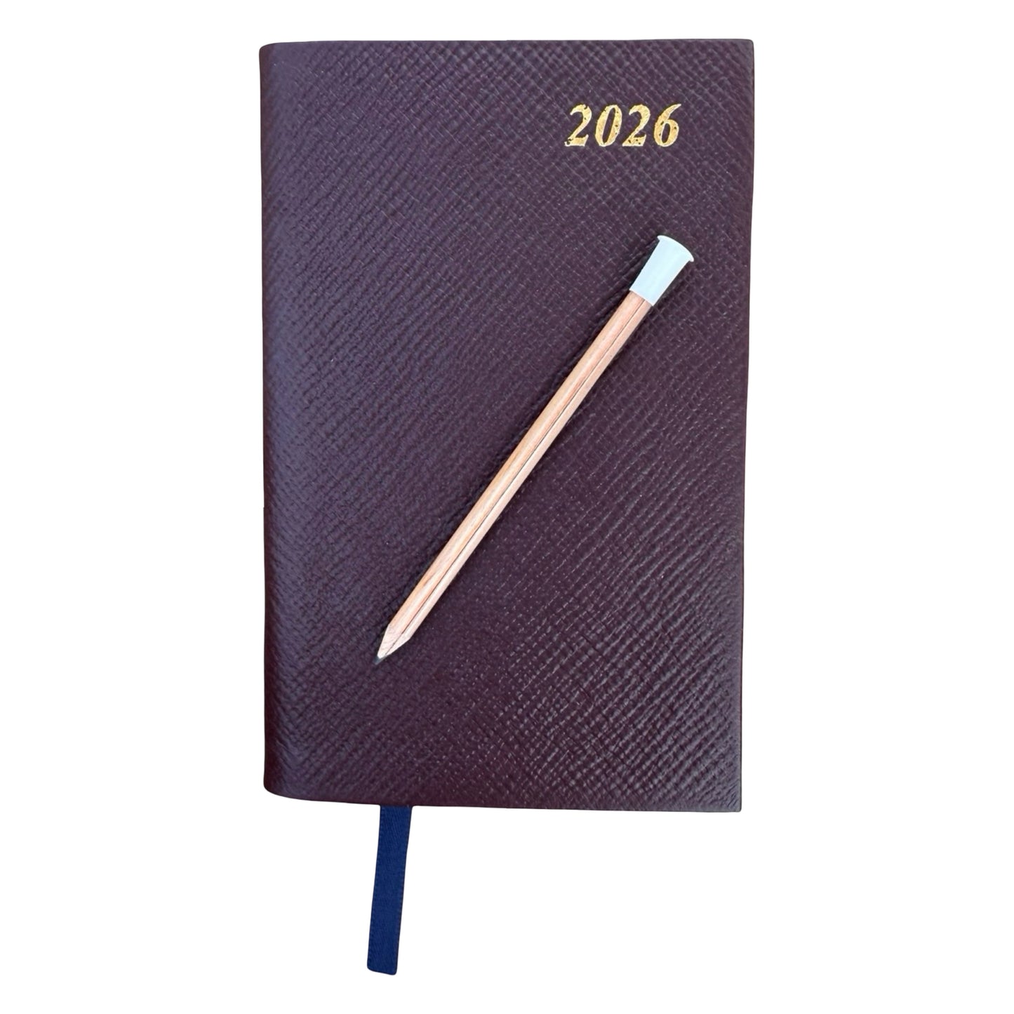 2026  D742LJ | Crossgrain Leather Calendar Book | One Week Per Opening | Pencil in Spine | 4" x 2.5" | Year 2026