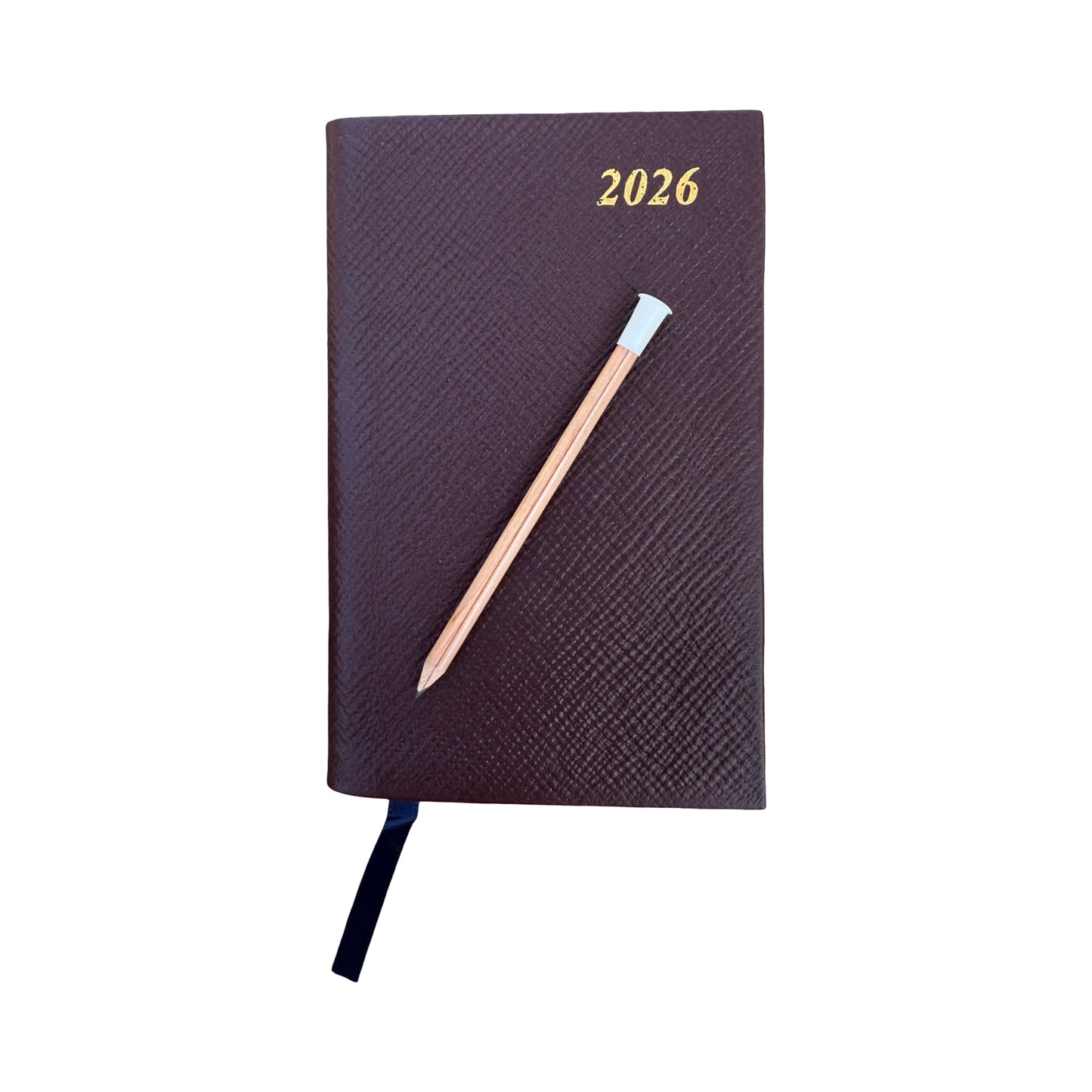 2026  D742LJ | Crossgrain Leather Calendar Book | One Week Per Opening | Pencil in Spine | 4" x 2.5" | Year 2026