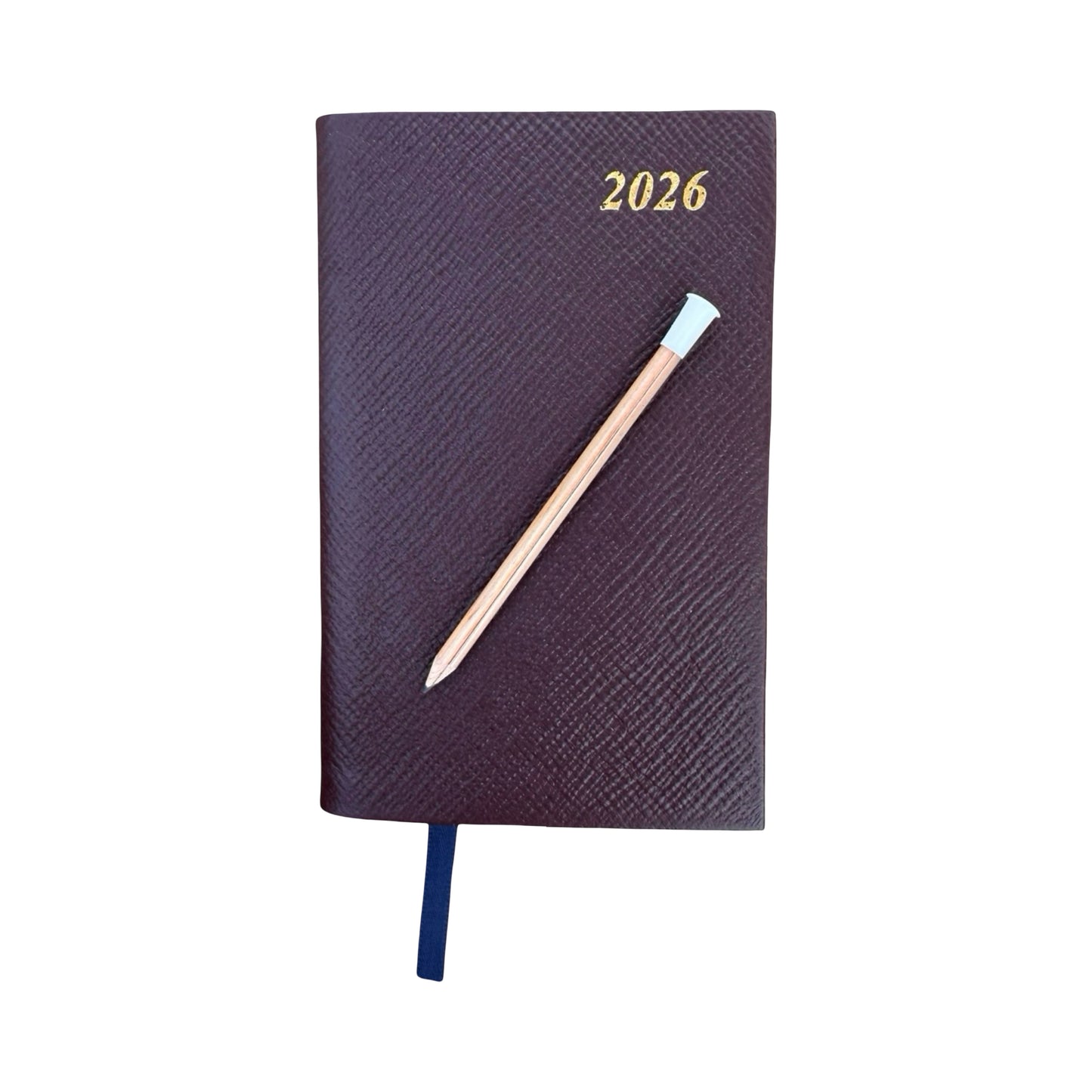 2026  D742LJ | Crossgrain Leather Calendar Book | One Week Per Opening | Pencil in Spine | 4" x 2.5" | Year 2026