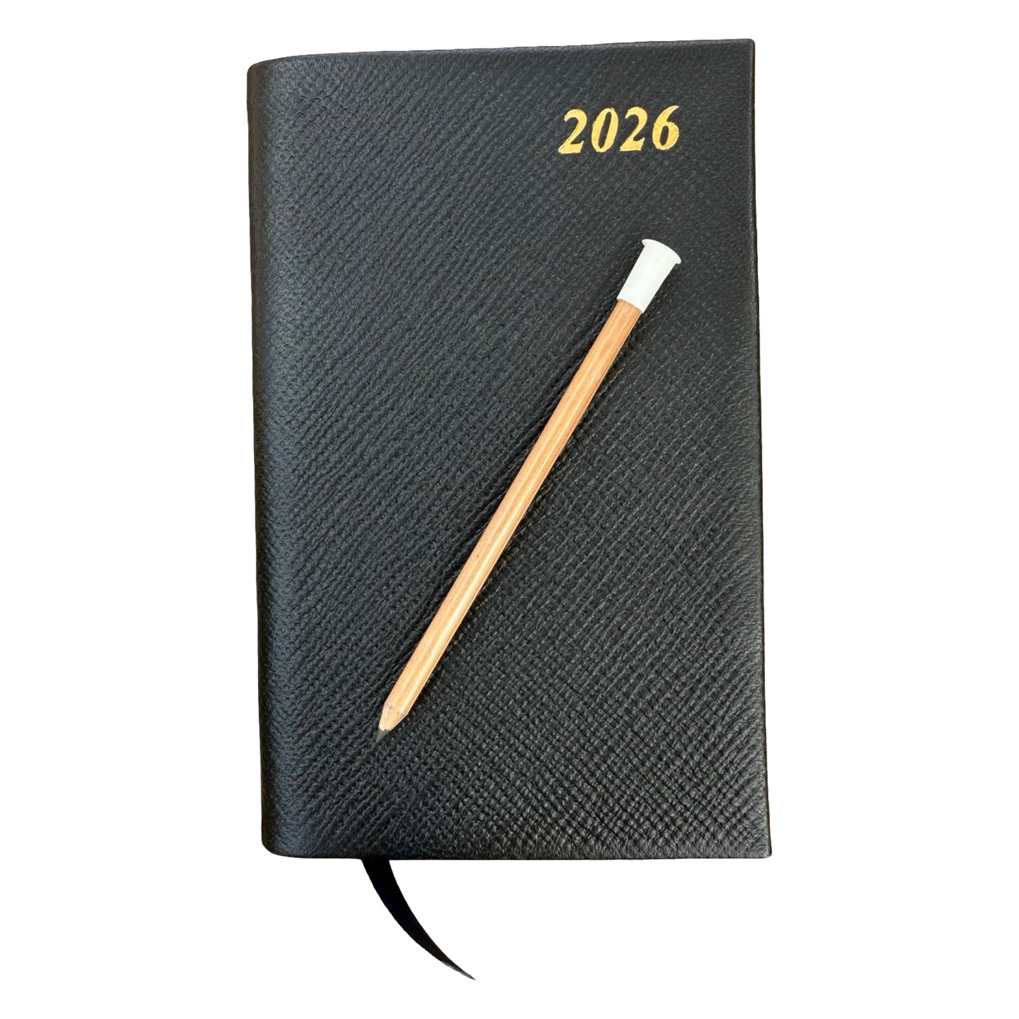 2026  D742LJ | Crossgrain Leather Calendar Book | One Week Per Opening | Pencil in Spine | 4" x 2.5" | Year 2026
