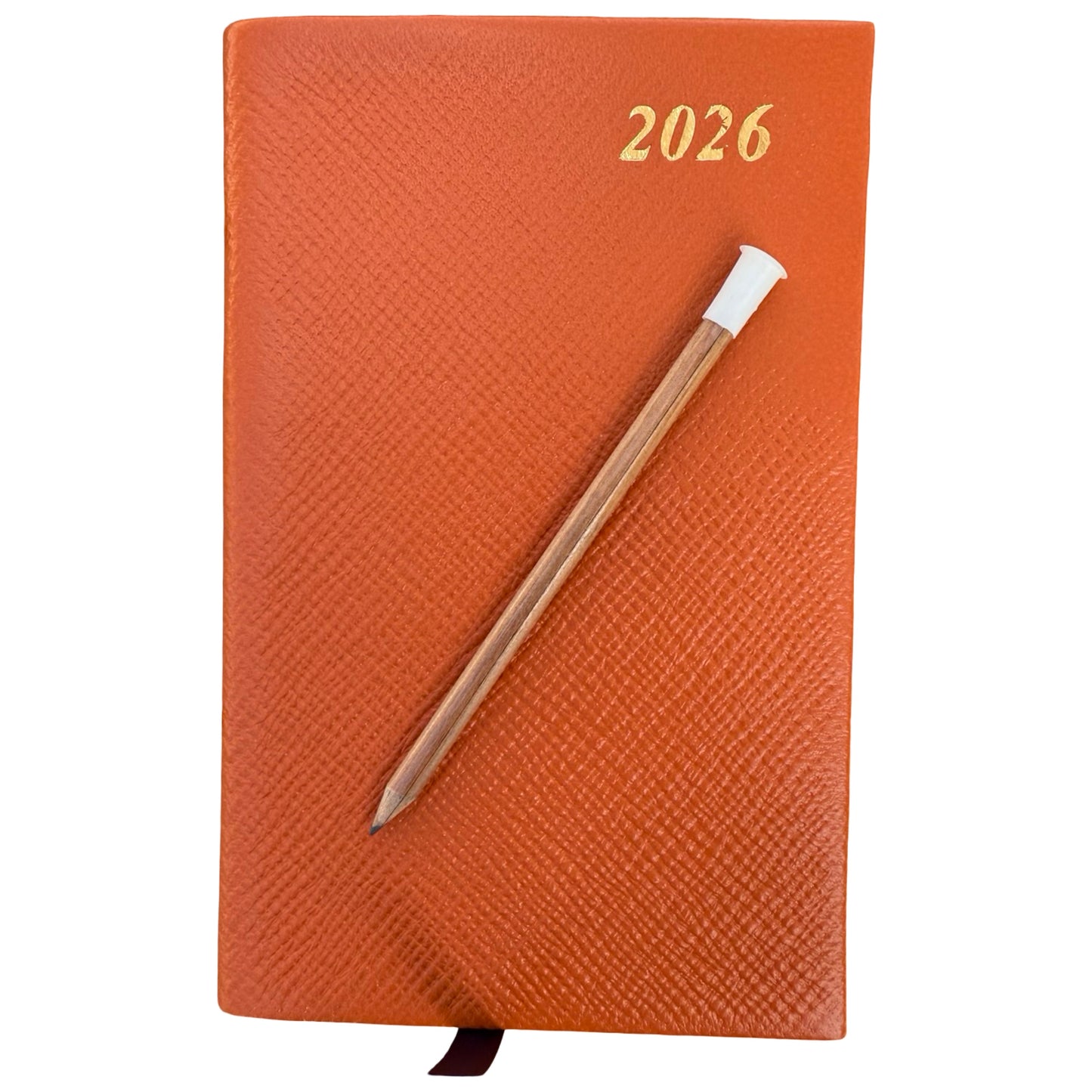 2026  D742LJ | Crossgrain Leather Calendar Book | One Week Per Opening | Pencil in Spine | 4" x 2.5" | Year 2026