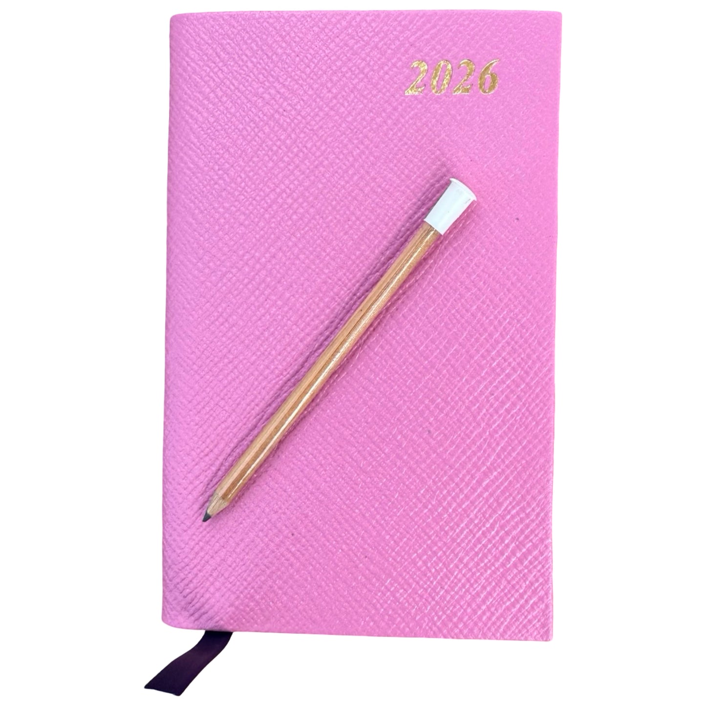 2026  D742LJ | Crossgrain Leather Calendar Book | One Week Per Opening | Pencil in Spine | 4" x 2.5" | Year 2026
