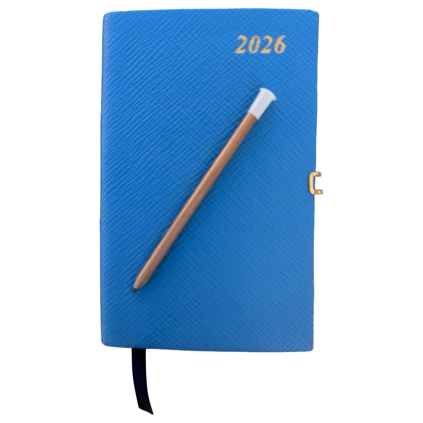 2026  D753LJC | Crossgrain Leather Calendar Book | One Week Per Opening | Pencil w/ Gold Clasp | 5" x 3" |  Year 2026