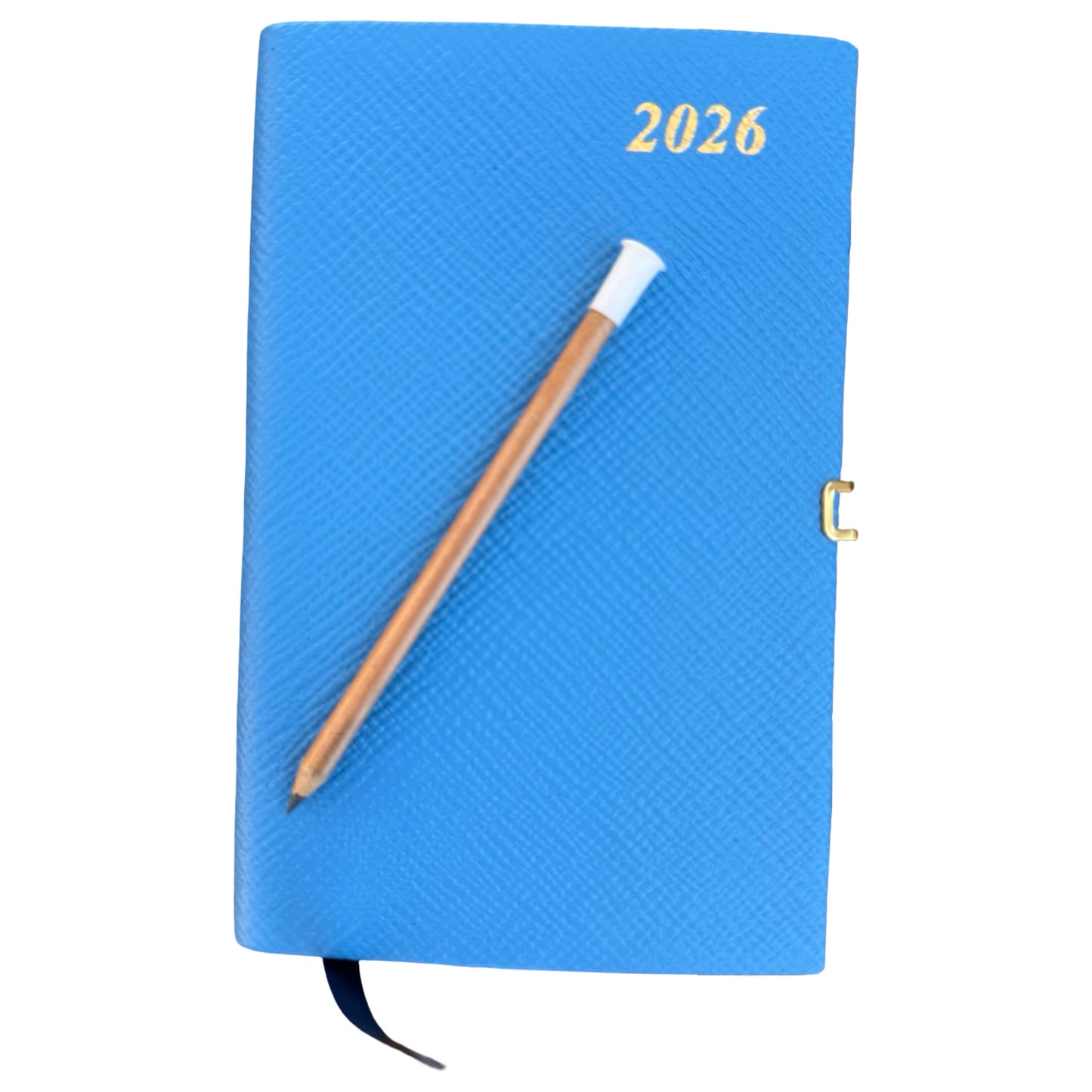 2026  D753LJC | Crossgrain Leather Calendar Book | One Week Per Opening | Pencil w/ Gold Clasp | 5" x 3" |  Year 2026