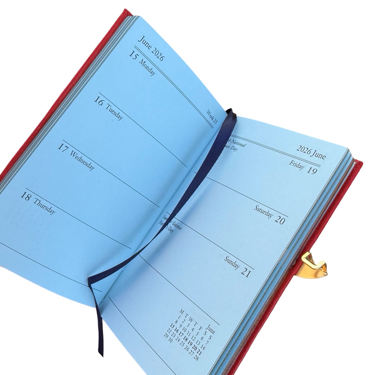 2026  D753LJC | Crossgrain Leather Calendar Book | One Week Per Opening | Pencil w/ Gold Clasp | 5" x 3" |  Year 2026