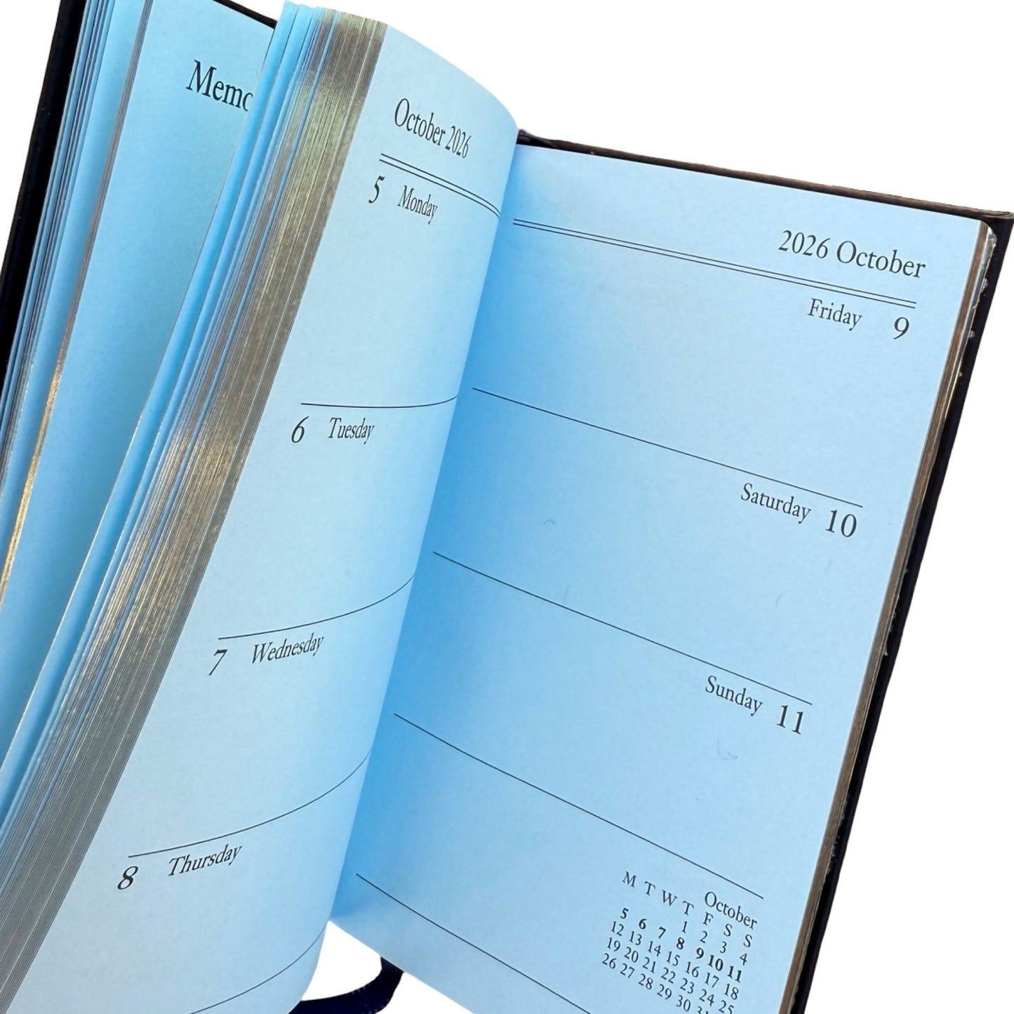 2026  D753C | Finest Calf Leather Pocket Agenda Book | One Week Per Opening | 5" x 3" | Year 2026