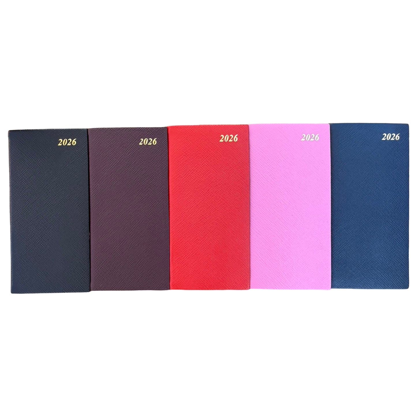 2026  D742L | Crossgrain Leather Calendar Book | One Week Per Opening | 4" x 2.5" | Year 2026