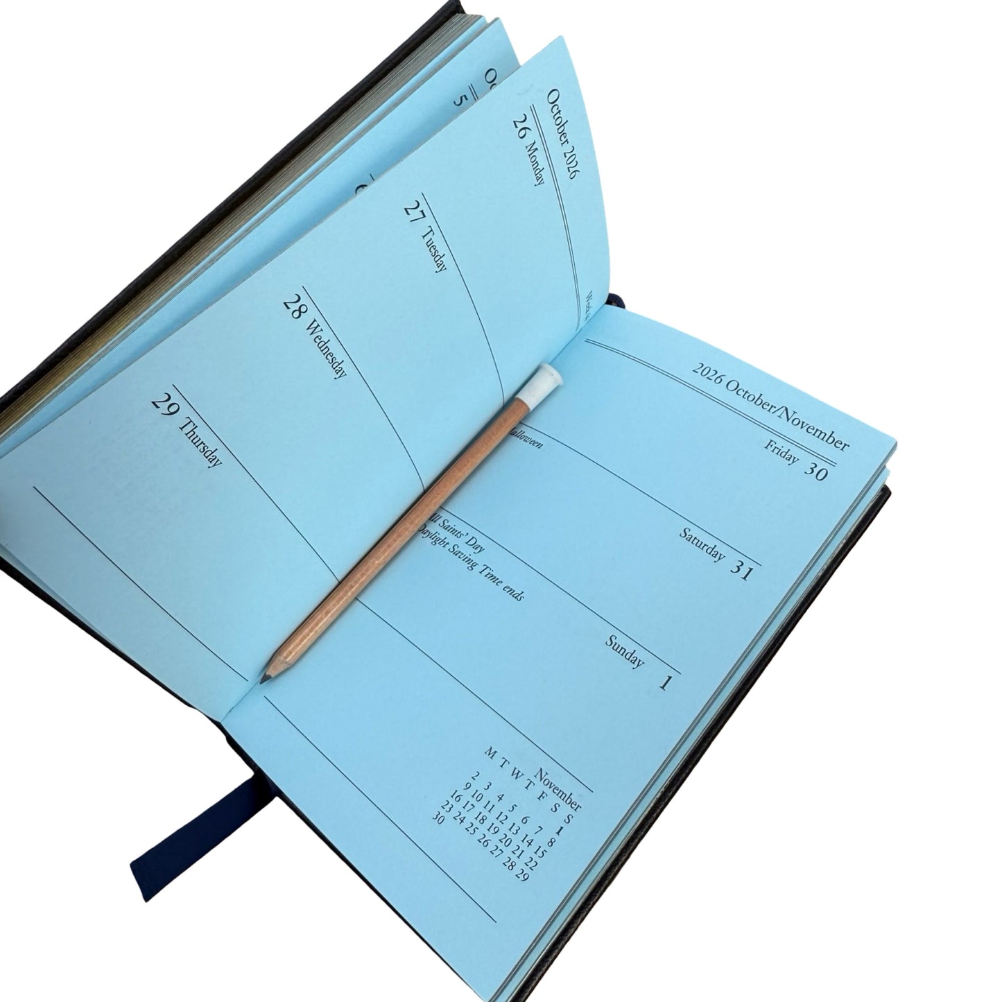 2026  D753LJ | Crossgrain Leather Calendar Book | One Week Per Opening | Pencil in Spine |  5" x 3" | Year 2026