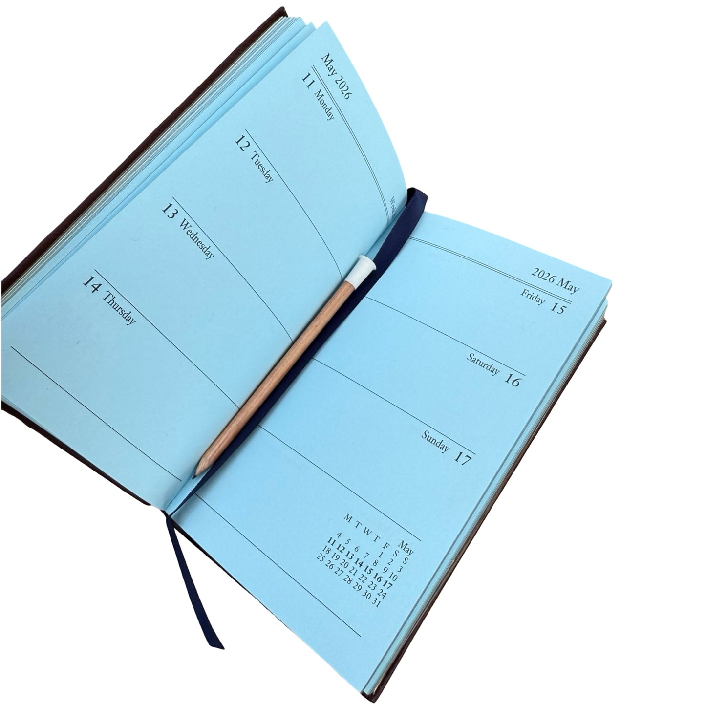 2026  D753LJ | Crossgrain Leather Calendar Book | One Week Per Opening | Pencil in Spine |  5" x 3" | Year 2026