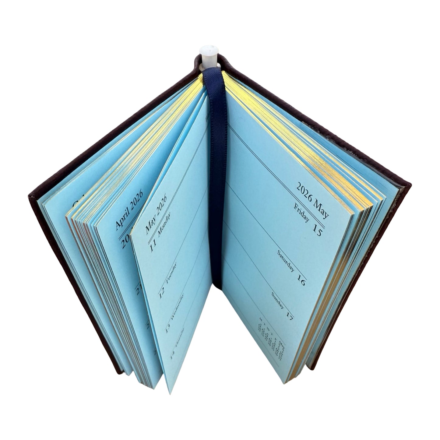 2026  D742LJ | Crossgrain Leather Calendar Book | One Week Per Opening | Pencil in Spine | 4" x 2.5" | Year 2026